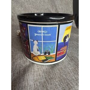 Vintage Cat Theme Potpourri Crock Electric Primitive Decor 90s